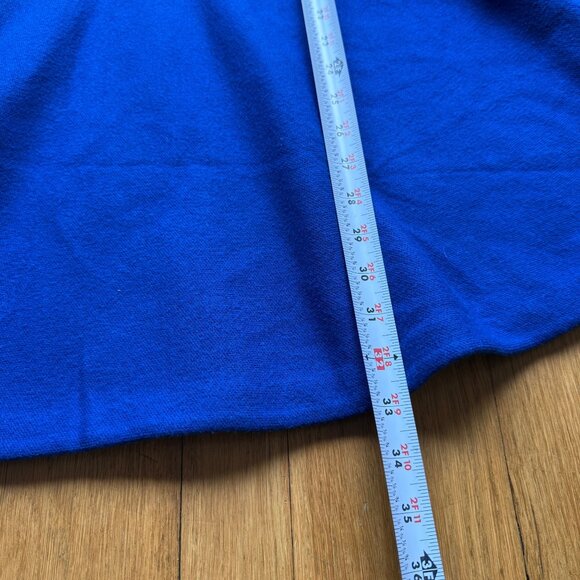 Anthropologie Size L Petite Blue Knit Long Sleeve Half Zip Sweater Mini Dress - Picture 13 of 16